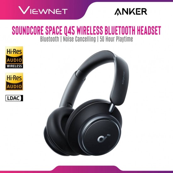Anker A3040 Soundcore Space Q45 ANC Headphones, Reduce Noise by Up to 98%, App Control, Hi-Res Sound