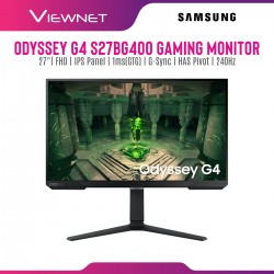 Samsung Odyssey G4 S27BG400 Flat 27" Gaming Monitor (LS27BG400EEXXS)(IPS, Full HD, 1ms(GTG), G-Sync, HAS, Pivot, 240Hz)