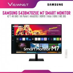 Samsung S43BM702UE Flat 43" M7 Smart Monitor (LS43BM702UEXXS)(VA, 4K UHD, 4ms(GTG), HDR10, Wifi, BT, Vesa, SPK, 60Hz)