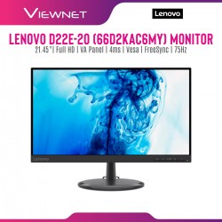 Lenovo D22E-20 Flat 21.45" VA FHD 75Hz FreeSync Monitor ( HDMI, VGA, 3 Yrs Warranty )