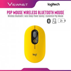 Logitech POP Mouse (Blast Yellow) Wireless Mouse with Customizable Emojis, Silent Touch Technology, Precision/Speed Scroll, Compact Design, Bluetooth, USB, Multi-Device, OS Compatible	