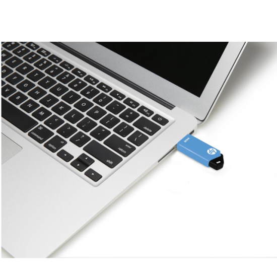 HP USB Pendrive V150W 64GB Blue with USB 2.0 Connection, Slide To Open, Strap Hole (HPFD150W-64)